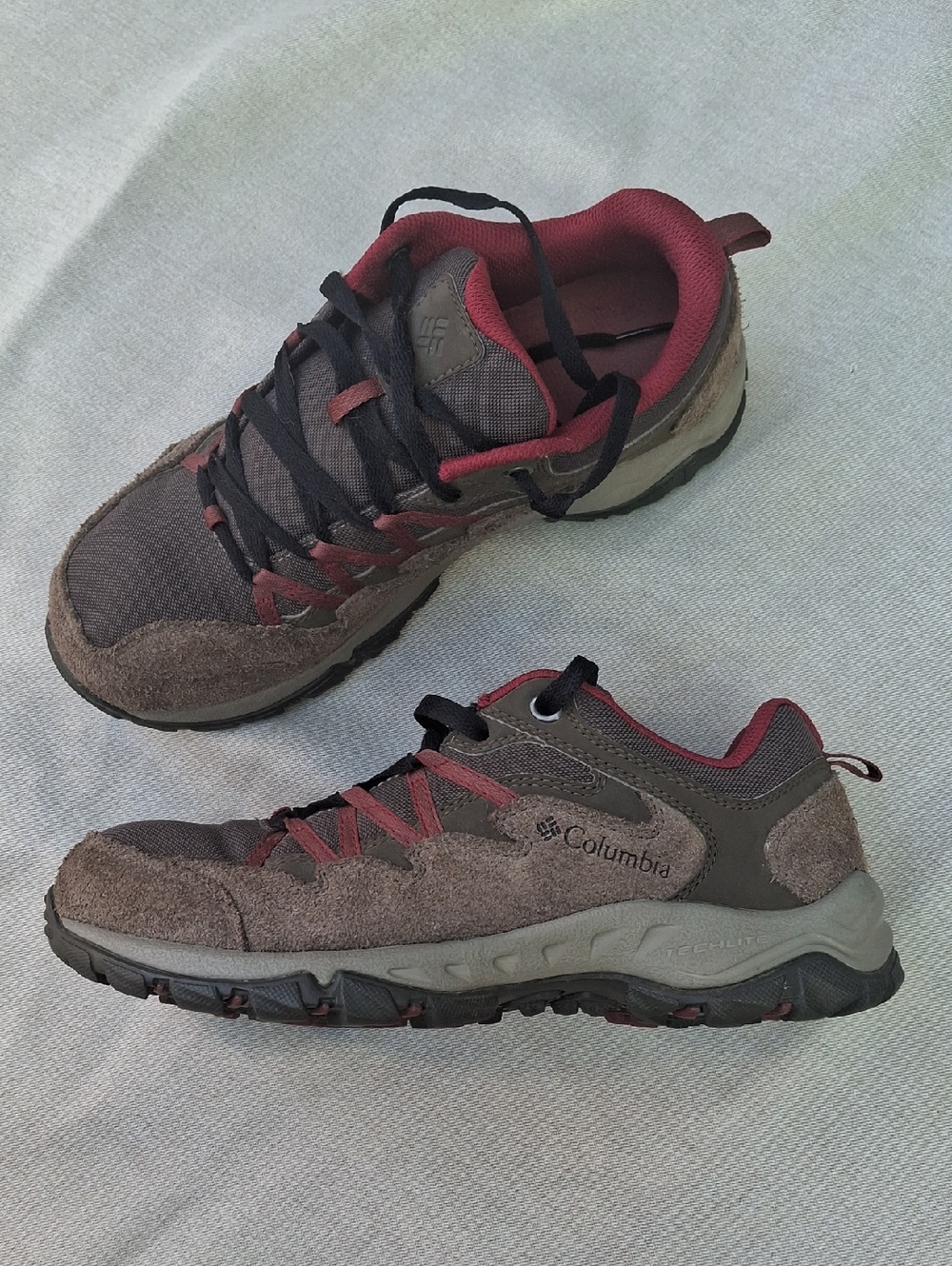 Columbia Redmond Techlite Women's Hiking Shoes Brown Burgundy Size 7.5